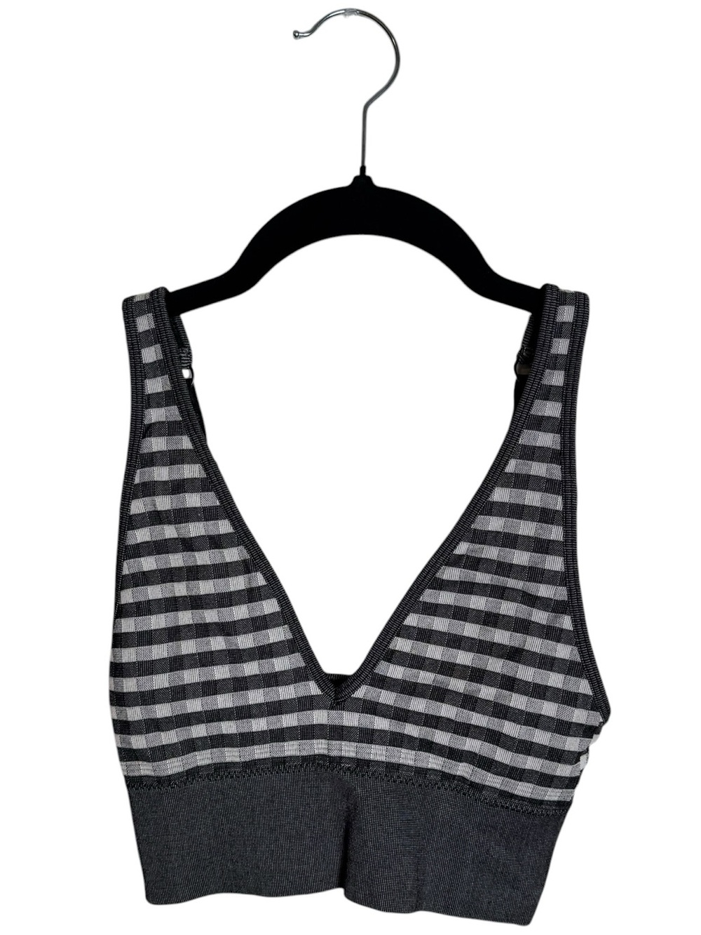 Out From Under Urban Outfitters Seamless Gingham Bralette Black Gray XS/S